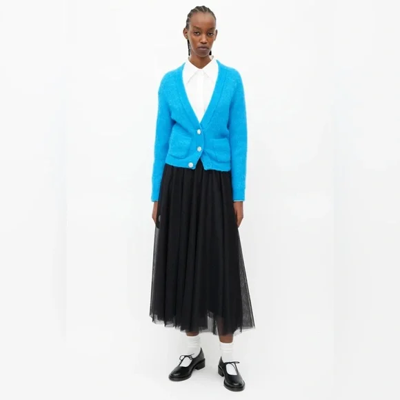 GANNI Soft Knit Cardigan With Crystal Buttons - Picture 4 of 9